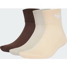 Adult - Solid Colours Underwear adidas Mid Ankle Socks 6 Pairs - Brown/Putty Grey/Crystal Sand