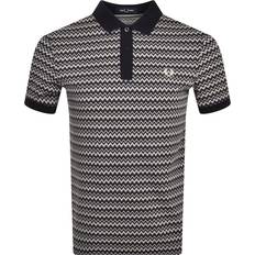 Clothing Fred Perry polo shirt in horiztonal zig zag stripe-Navy