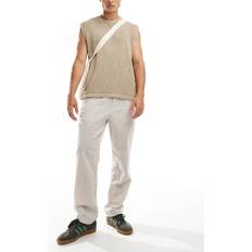 Chinos - Herr - Linne Byxor Jack & Jones Beige, avsmalnande chinos linnemix med ledig passform-Naturlig