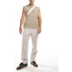 Chinos - Linen Trousers Jack & Jones loose fit tapered linen chino in beige-Neutral