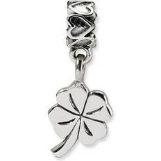 Children Charms & Pendants Reflection Beads QRS1240 Sterling Silver Kids 4-Leaf Clover Dangle Bead