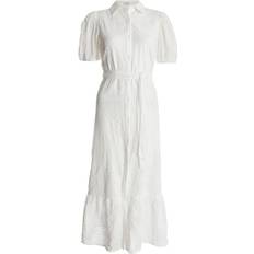 Quiz Embroidered Midaxi Shirt Dress - White