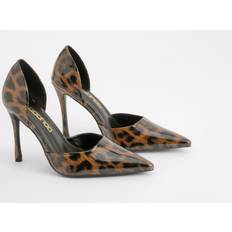 Multicoloured Heels & Pumps boohoo Leopard Patent Cut Out Court Shoes - Multi