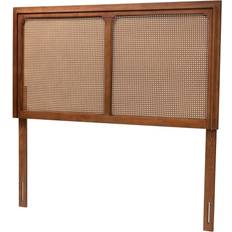 Beds & Mattresses Baxton Studio Prewitt King Size With Rattan In Ash Walnut Headboard