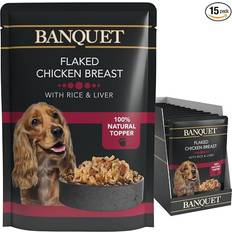 Pets HiLife Banquet Wet Dog Food Flaked Chicken Breast 15 Pouches x 100g