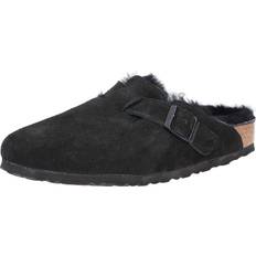 Birkenstock Boston shearling mink lined clogs in black-Brown