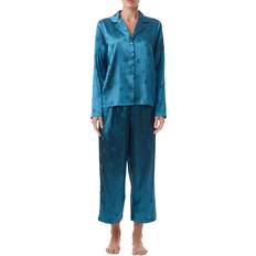 Satijn Pyjama's Splendid Notch Satin Jacquard Pajama Set