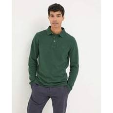 Fatface Long Sleeve Organic Pique Polo Dark Green