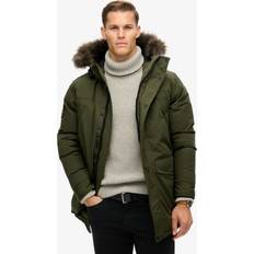 Superdry Everest Faux Fur Parka Jacket, Army Khaki Green