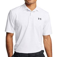 Golf - White Polo Shirts Under Armour Matchplay Stripe Polo White/Retro Green