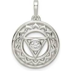 Bagatela Sterling Silver CZ Throat Chakra Filigree Pendant