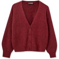 Mos Mosh Cardigans Mos Mosh Cardigans, female, Brown, V-Neck Knit Cardigan in Garnet