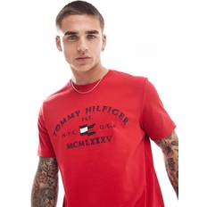 Transparent T-shirts Tommy Hilfiger nautical arch logo t-shirt in bright red