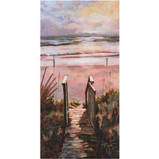 Framed Art Empire Art Direct Sunset Pathway Wrapped Canvas Wall 48" x 1.5" x 24" - Multi-Color Framed Art