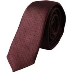 Dolce & Gabbana Red Ties Dolce & Gabbana Maroon Dotted 100% Silk Adjustable Men Tie