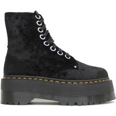 Dr. Martens Vegan Jadon Boot Max Crushed Velvet Platforms - Black/Crushed Velvet