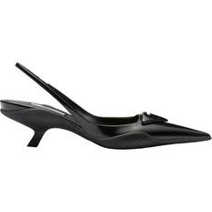 Korot & Korkokengät Prada Sling-Back Pumps 30mm - Black/Brushed Leather