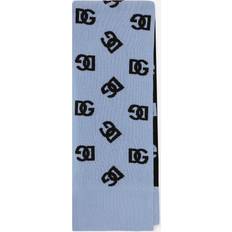 Dolce & Gabbana Unisex Scarfs Dolce & Gabbana Wool Scarf With Jacquard Dg Logo Azure