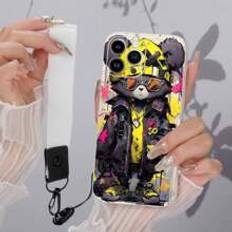 Shein 1pc White TPU Shockproof Phone Case Street Graffiti Little Bear Pattern 1pc White Landmine Buckle Lanyard Compatible With IPhone/Matching Phone Cases/Funny Phone Cases/Android Phone Cases/Samsung Phone Cases/Xiaomi Phone Cases/OPPO Phone Cases/Compatible With Apple 15PRO MAX Case/Samsung A14 Case/Samsung A54 Case/Samsung A52 Case/Samsung A31 4G Case/Samsung A23 Case/Redmi Note 8 Pro Case/Redmi Note 11 Pro 4G Case/Redmi Note 12 4G Case/OPPO A54 Case