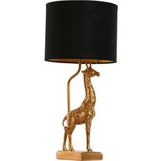 Belysning Home ESPRIT Svart Guld Skrivbordslampa 20 x 20 x 53 cm Bordslampa