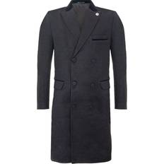 Men - Wool Coats Mens 3/4 Blinders Long Double Breasted Overcoat Grey