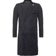 Grey - Men Coats Truclothing Mens 3/4 Blinders Long Double Breasted Overcoat Grey