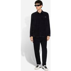 Corduroy Tops Dolce & Gabbana Lined Corduroy Shirt Man Shirts Black