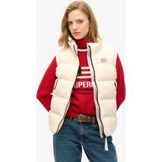 Superdry Puffer Vest Off-White Casual Genanvendt Polister - Hvid