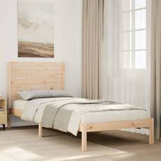 vidaXL utan madrass extra lång 90x210 cm massivt trä Sängram