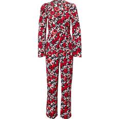 Byxdressar - Rosa Jumpsuits & Overaller Monki Röd mönstrad jumpsuit med långa ärmar