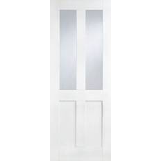 LPD London White Primed 2P 2L Clear Glazed Internal 1981 mm x 686 mm x 35 mm (78" x 27") Interior Door L (x198.1cm)