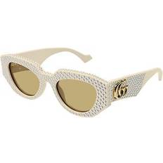 Gucci GG1421S Solglasögon Acetat Elfenben Brun