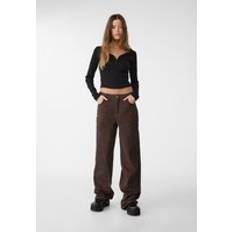 Multicoloured Jeans Stradivarius Animal print baggy jeans Brown