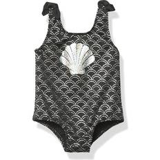 Silver Swimwear Children's Clothing Pink Platinum Girls' Iridescent One Piece Swimsuit, Black, 24M