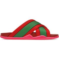 Gucci Women Slides Gucci Web Slide Pink Rubber (Women's) Green/Red/Pink