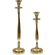 Metal Candelabros, Velas y Fragancias para el Hogar Beliani Dorado Tirah Candeleros Set of 2 Portavelas