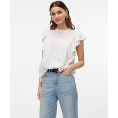 Blanc - Femme Chemisiers Vero Moda Blouse femme Trine - Blanc