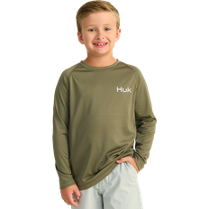 Green Shirts Children's Clothing Huk KC Pursuit Graphic Crew-Neck Long-Sleeve Shirt for Kids Moss