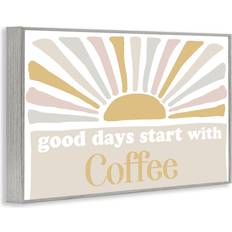 Stupell Industries Good Days Coffee Gray Framed Art 18x12"