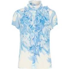 Saint Tropez Liljasz Crinkle Ss Shirt Bluser 30512464 Provence Summer Leaves (XXLARGE)