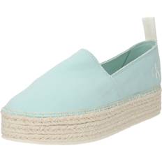 Vert Espadrilles Canvas Platform Espadrille Trainers Green