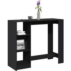 Black Bar Tables vidaXL With Shelf Black 124 x 46 x 103.5 cm Engineered Wood Bar Table