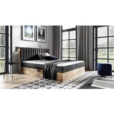 180cm - 7 zones Continental Beds Schlafzimmerbett Marcos 180x220 cm Stoff Schwarz Boxspringbett