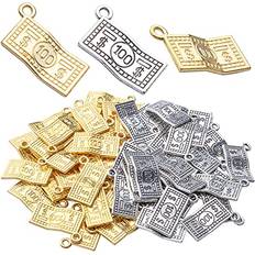 Charms & Pendants BronaGrand 60pcs Money Charms Pendant Alloy Dollars Bill Charms Jewelry Charms for DIY Bracelets Necklace Jewelry Making Craft Supplies,Gold and Antique Silver