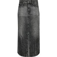 Denim Skirts - Gray Co'Couture Denim Skirts, female, Gray, Denim Stone Slit Skirt