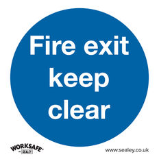 Worksafe Mandatory Safety Sign - Fire Exit Keep Clear - Rigid Plastic