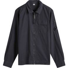 C.P. Company Overshirts Jackets C.P. Company Light Jackets, male, Blue, Gabardine Zipped Overshirt Jacket