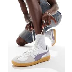 Puma Palermo leather trainers in white and purple