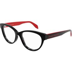 Glasses & Reading Glasses Alexander McQueen Woman AM0359O 005 Optical Frames Acetate Black Cat Eye