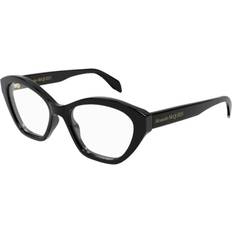Glasses & Reading Glasses Alexander McQueen Woman AM0360O 001 Optical Frames Acetate Black Cat Eye